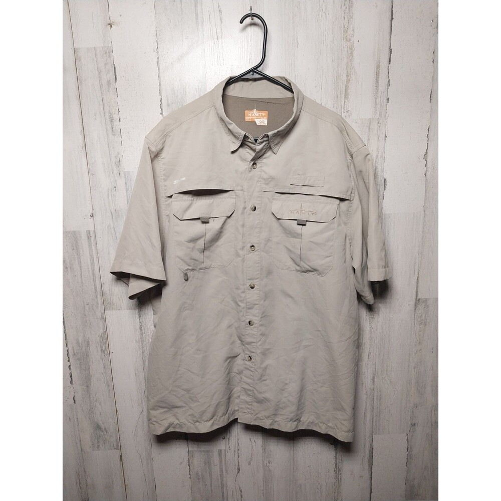 Habit Shirt Men's S/S Sun Protection Button Up Outdoors Beige XL
